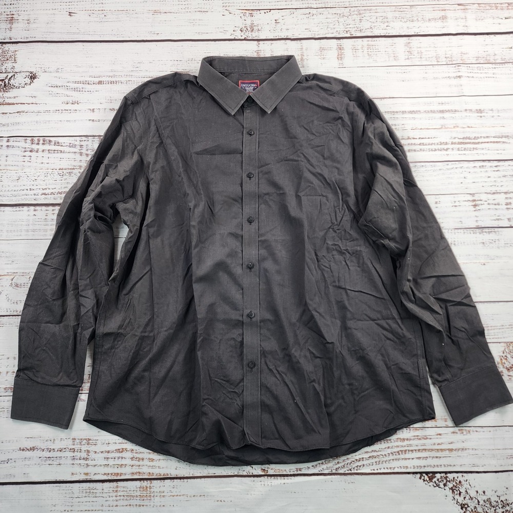 UNTUCKit Black Stone Wrinkle Free Shirt Mens XXXL Black Cotton Button Up